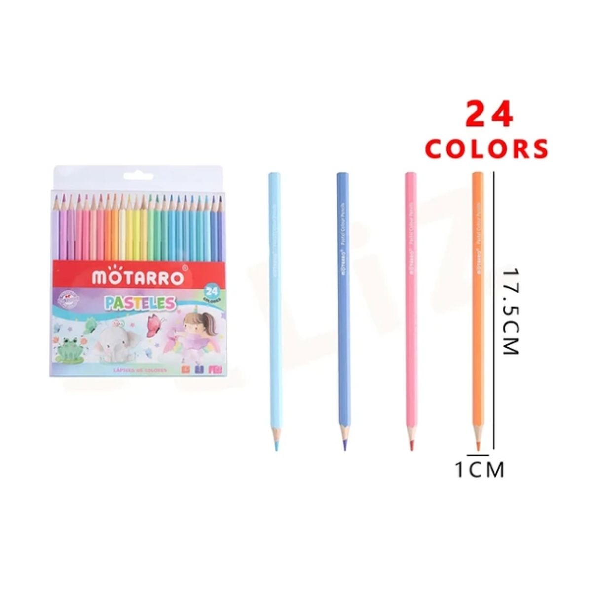 GENERICO - Lapices De Colores Pasteles 24 Colores 1x17.5 cm