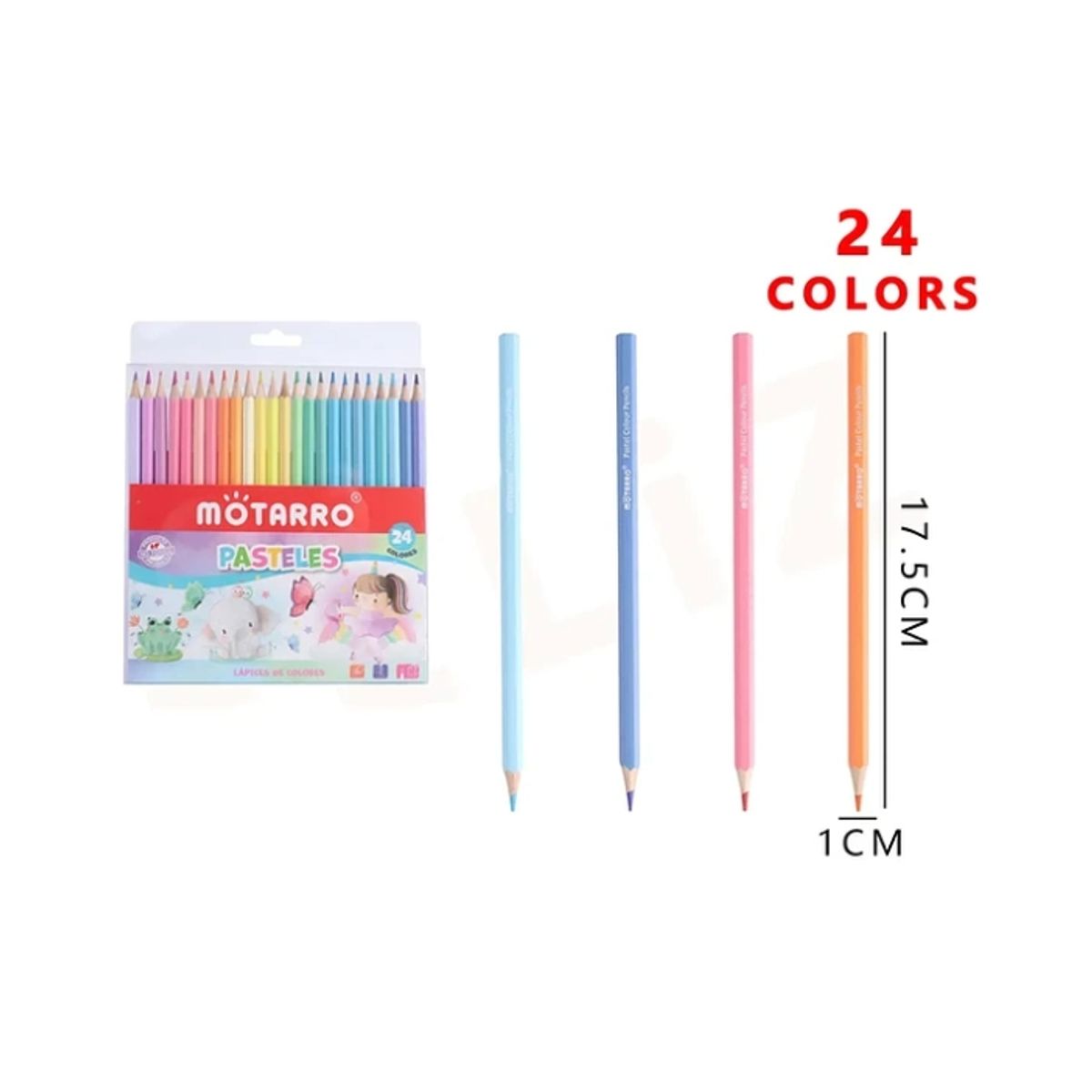 GENERICO - Lapices De Colores Pasteles 24 Colores 1x17.5 cm