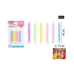 GENERICO - Velas De Cumpleaños Multicolor 079cm 6pcs