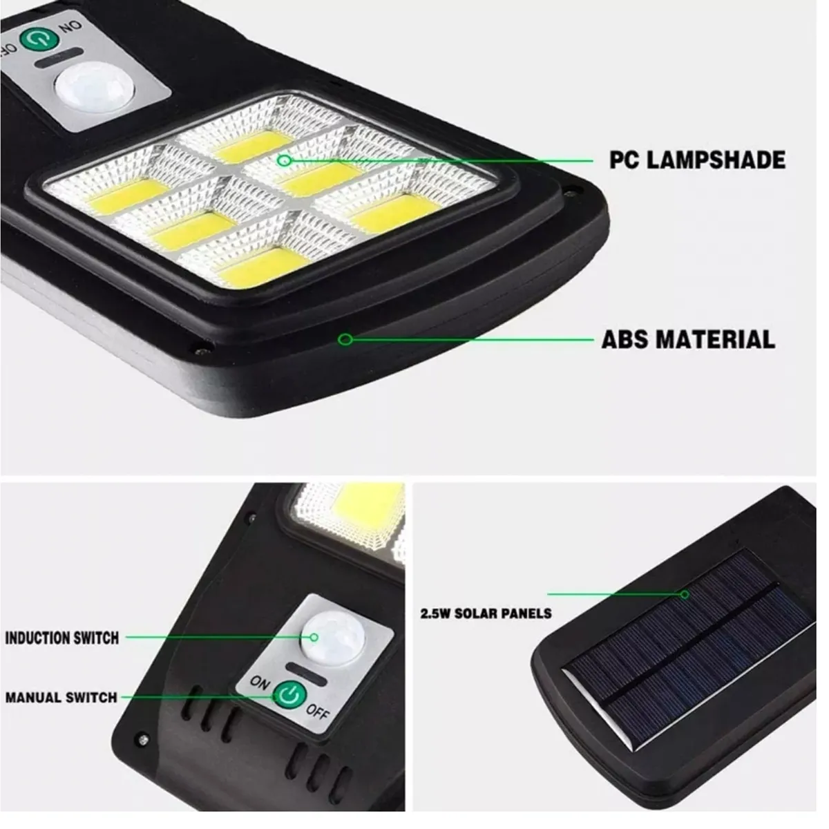 GENERICO - Pack 4 Foco Solar Led Exterior Con Sensor De Movimiento Ip65