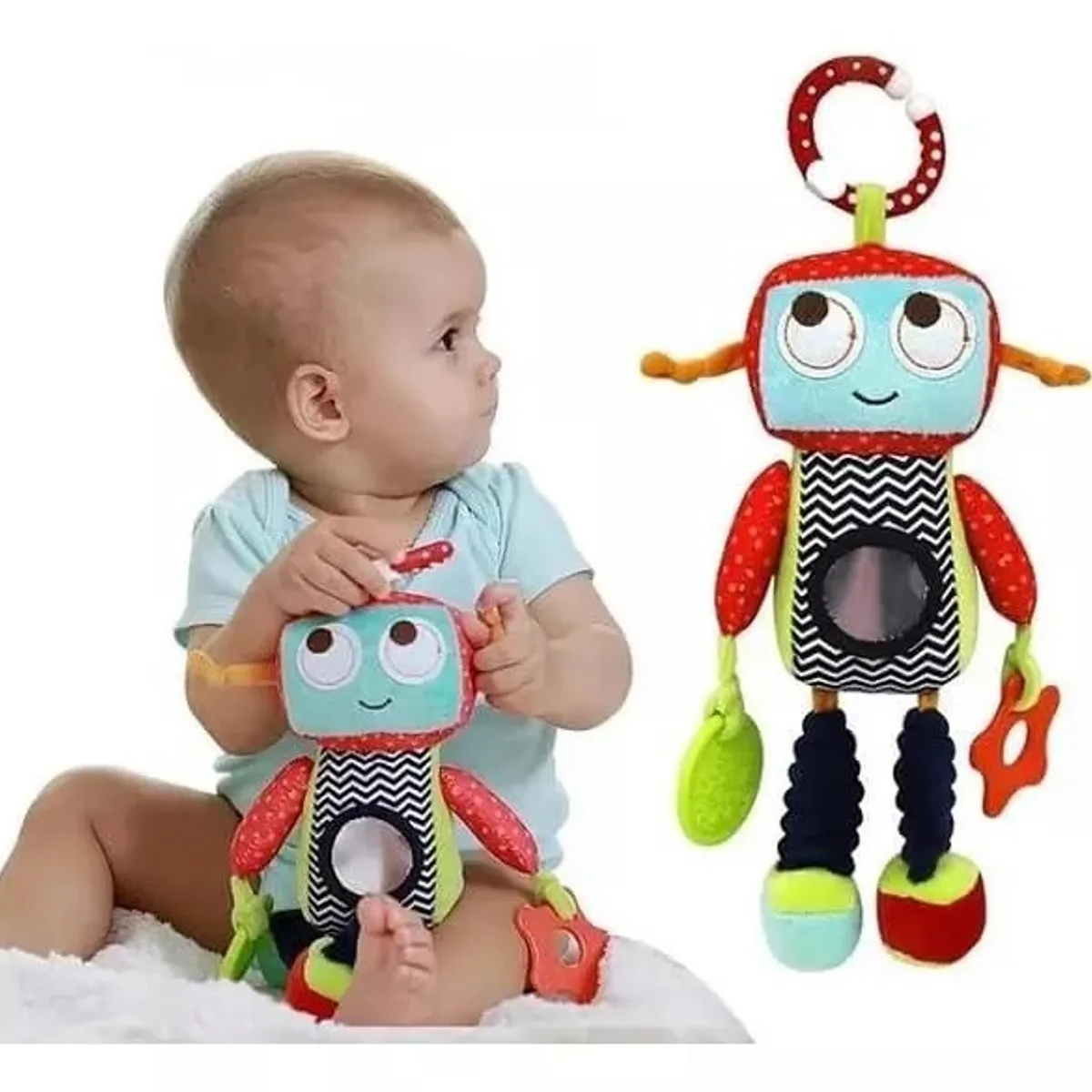 GENERICO - Sonajero Sensorial Peluche Robot Para Bebe