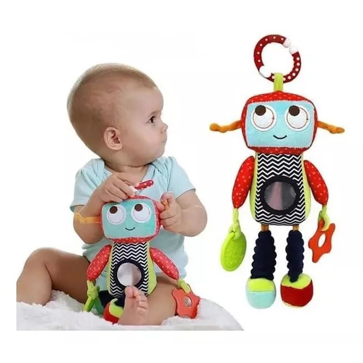 GENERICO - Sonajero Sensorial Peluche Robot Para Bebe
