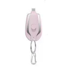 GENERICO - Llavero Portátil Mini Power Bank De 1500 Mah, Tipo C, Color Rosa
