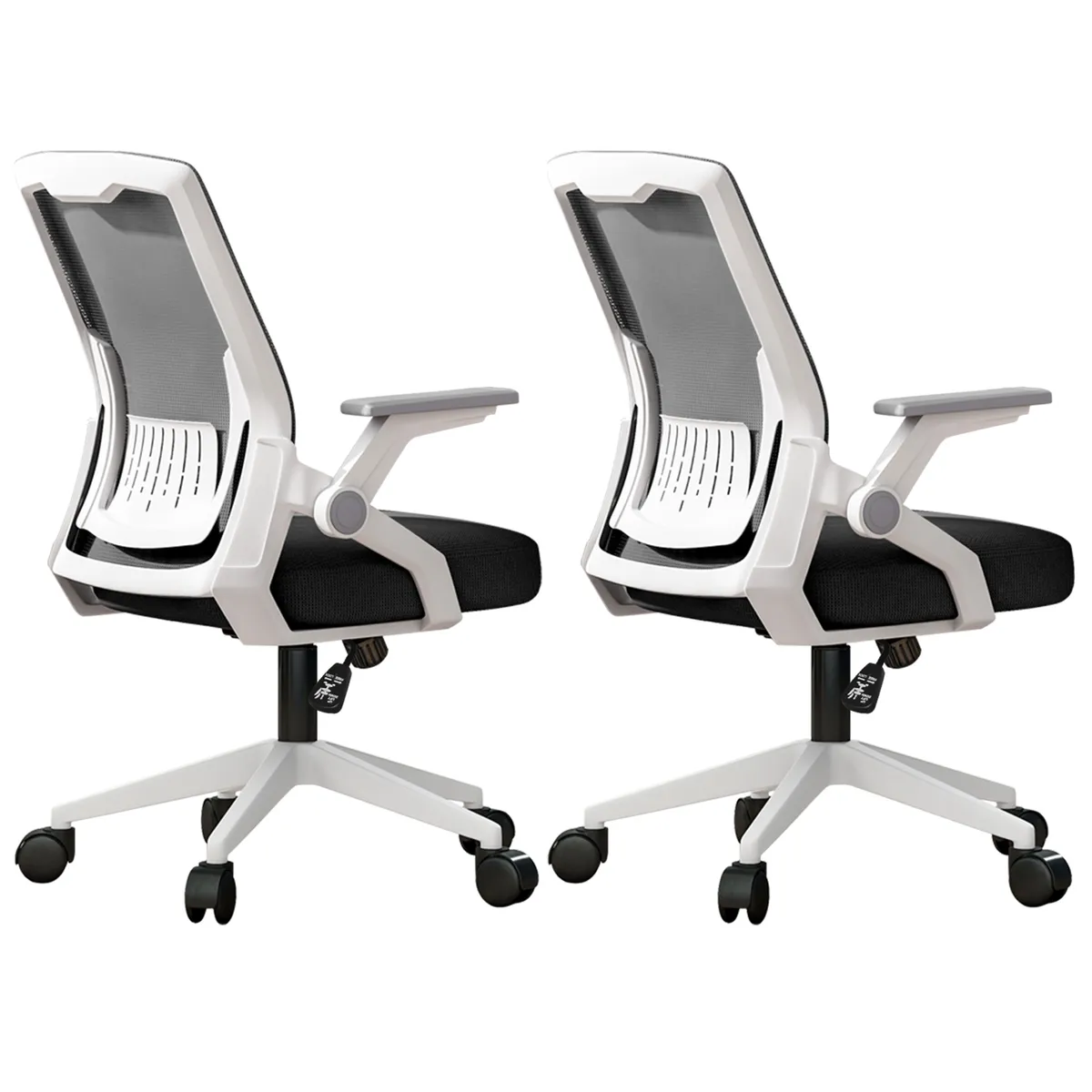 VIDITA - Set 2 Sillas Carla Ergonómica Asiento De Memoria Silla Oficina Lumber Biónico Apoyabrazo Ajustable
