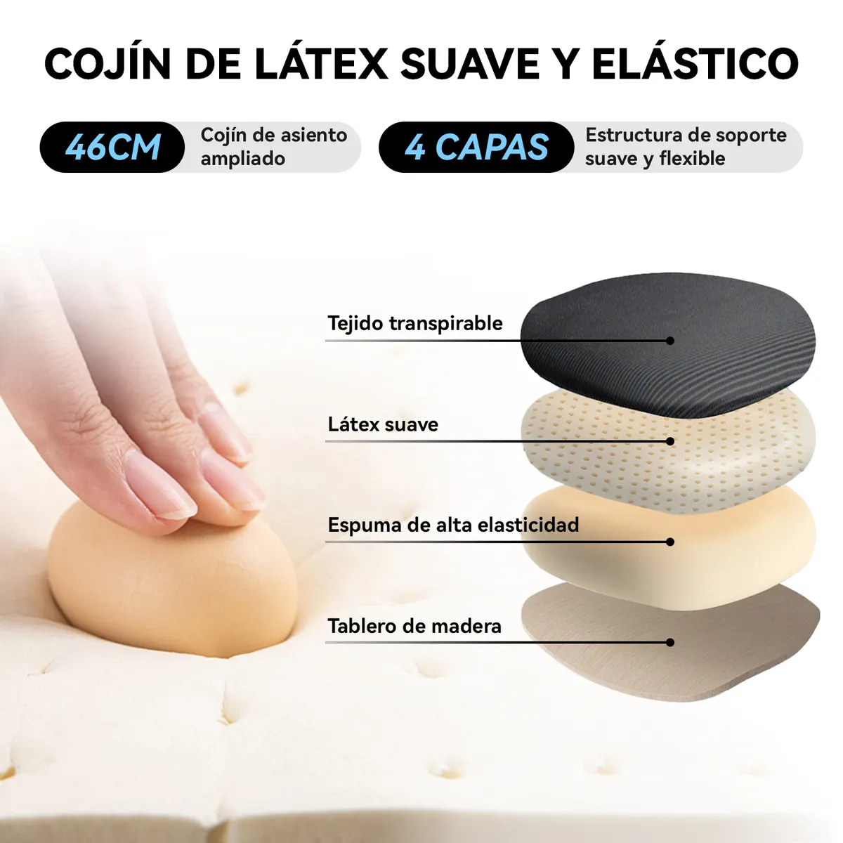 VIDITA - Set 2 Sillas Carla Ergonómica Asiento De Memoria Silla Oficina Lumber Biónico Apoyabrazo Ajustable