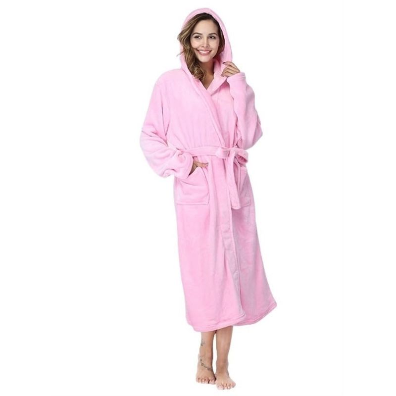 EVERSO - Bata De Baño Con Capucha Para Mujer De Invierno Grueso Cálido