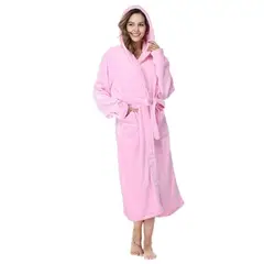 EVERSO - Bata De Baño Con Capucha Para Mujer De Invierno Grueso Cálido