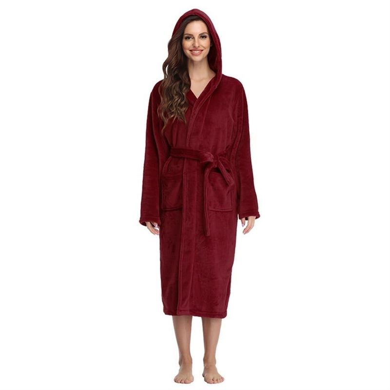EVERSO - Bata De Baño Con Capucha Para Mujer De Invierno Grueso Cálido