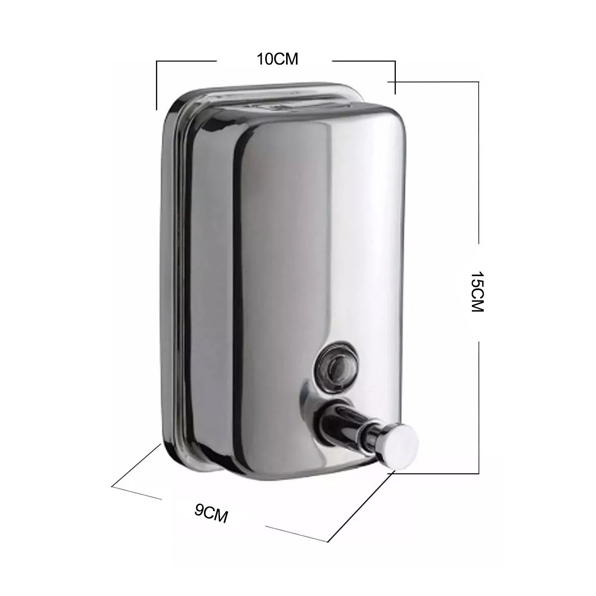 EDWINAYY - Dispensador De Jabón Gel Acero Inoxidable 500ml Plateado