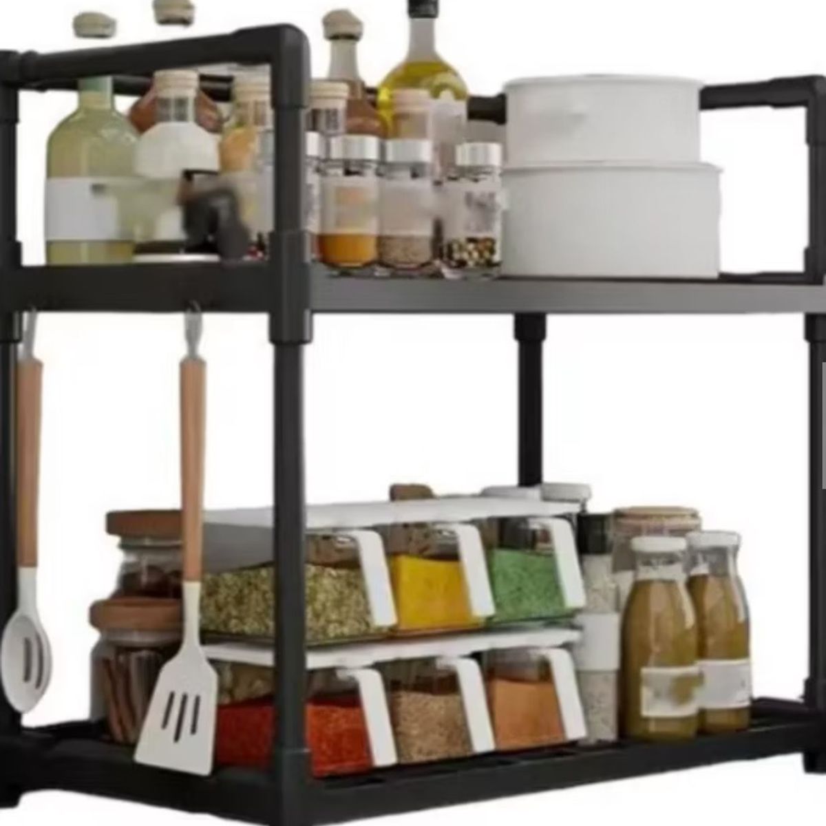 GENERICO - Organizador Rack Cocina 2 Niveles Especias Multifuncional