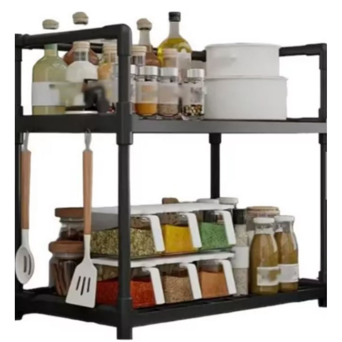 GENERICO - Organizador Rack Cocina 2 Niveles Especias Multifuncional