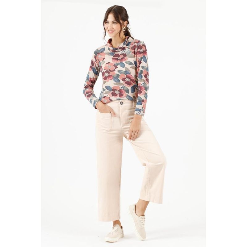 PRIVILEGE - Pantalon wide leg crudo PRIVILEGE