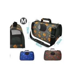 GENERICO - Bolso De Viaje Para Perros Diseño Patitas Rojo M