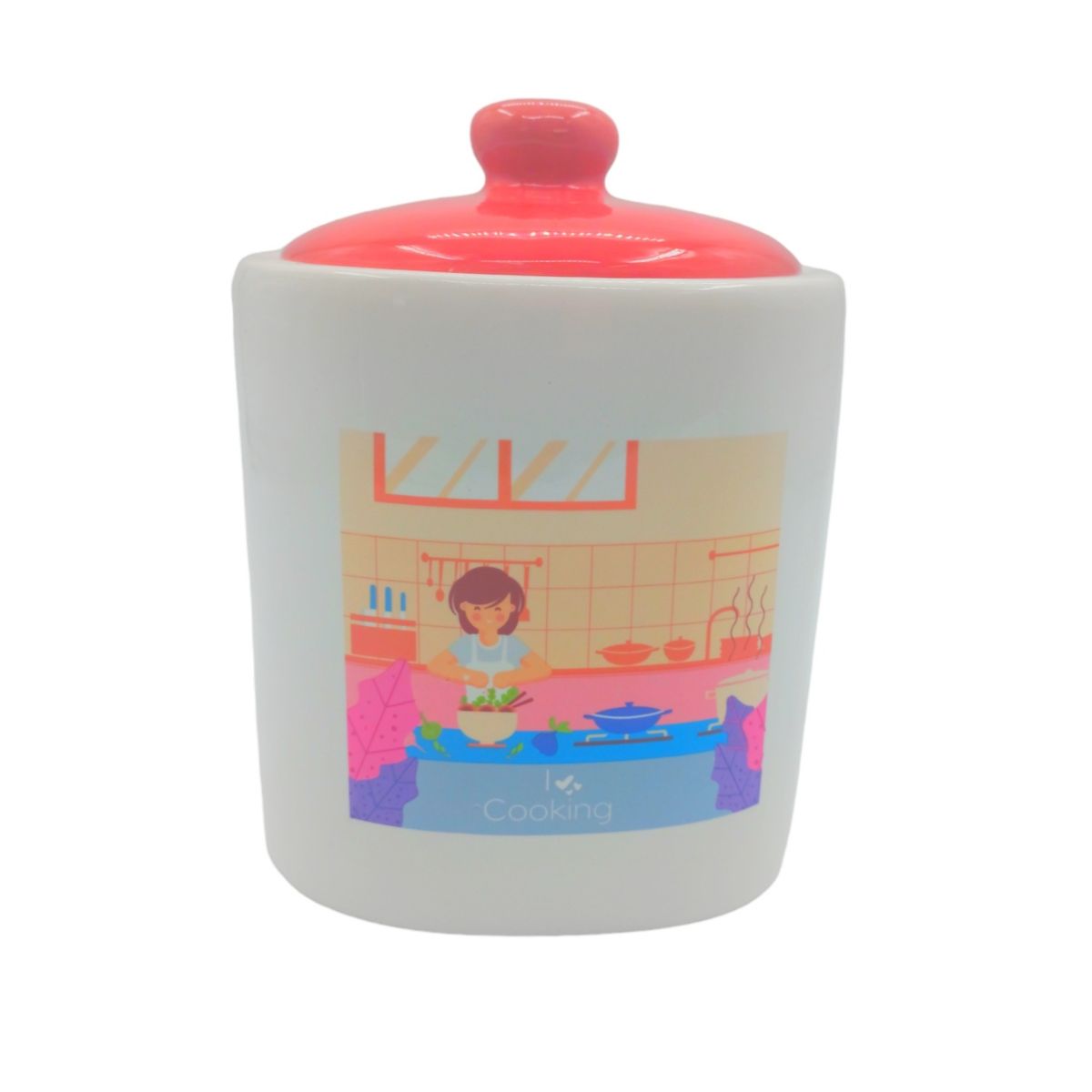 Azucarero especiero frasco loza 14x14x18cm 1500ml, marca MOGA - Foto Principal