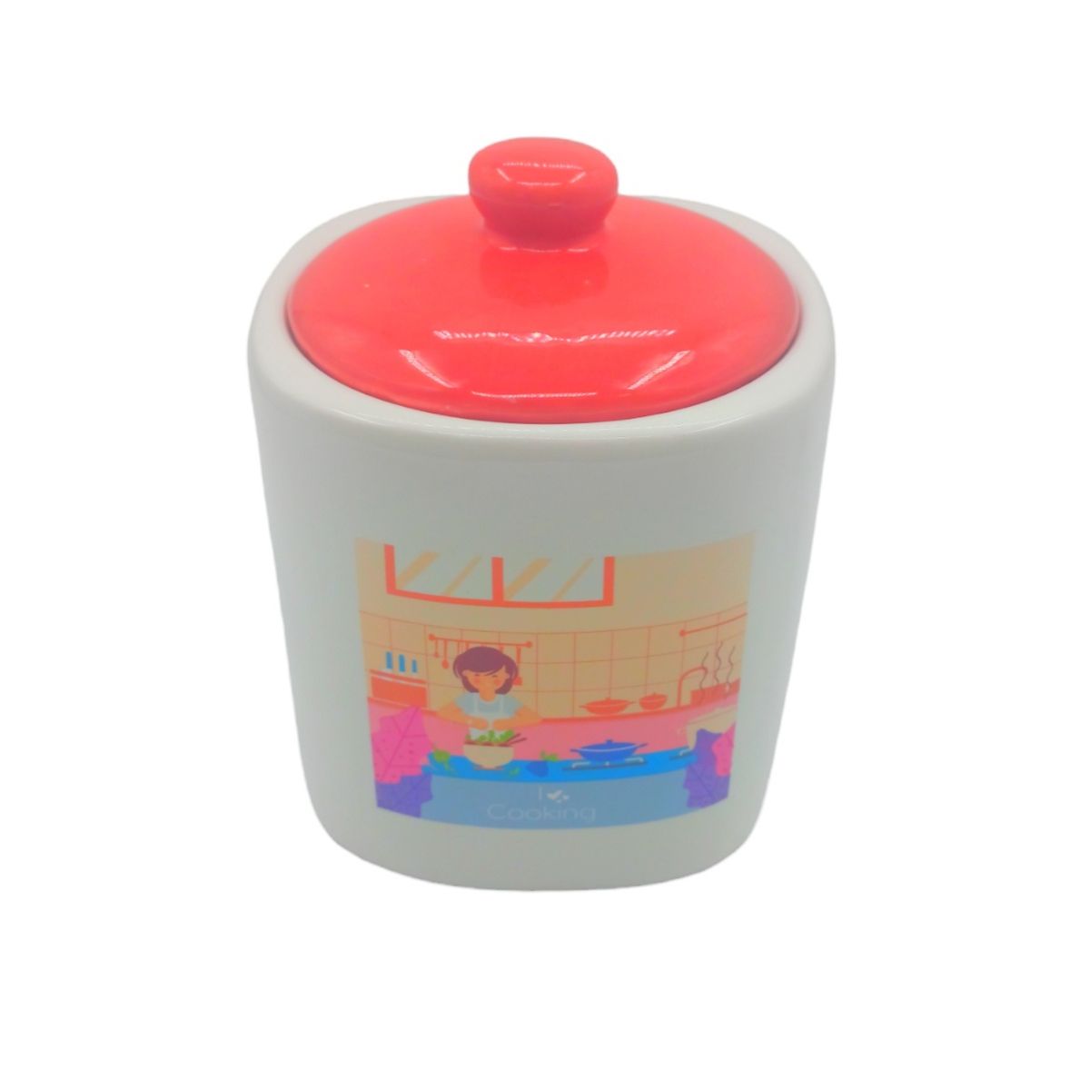 Azucarero especiero frasco loza 14x14x18cm 1500ml, marca MOGA - Foto 2