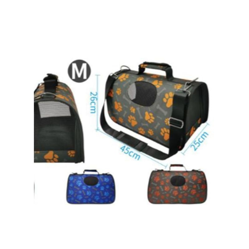 GENERICO - Bolso De Viaje Para Perros Diseño Patitas Azul M