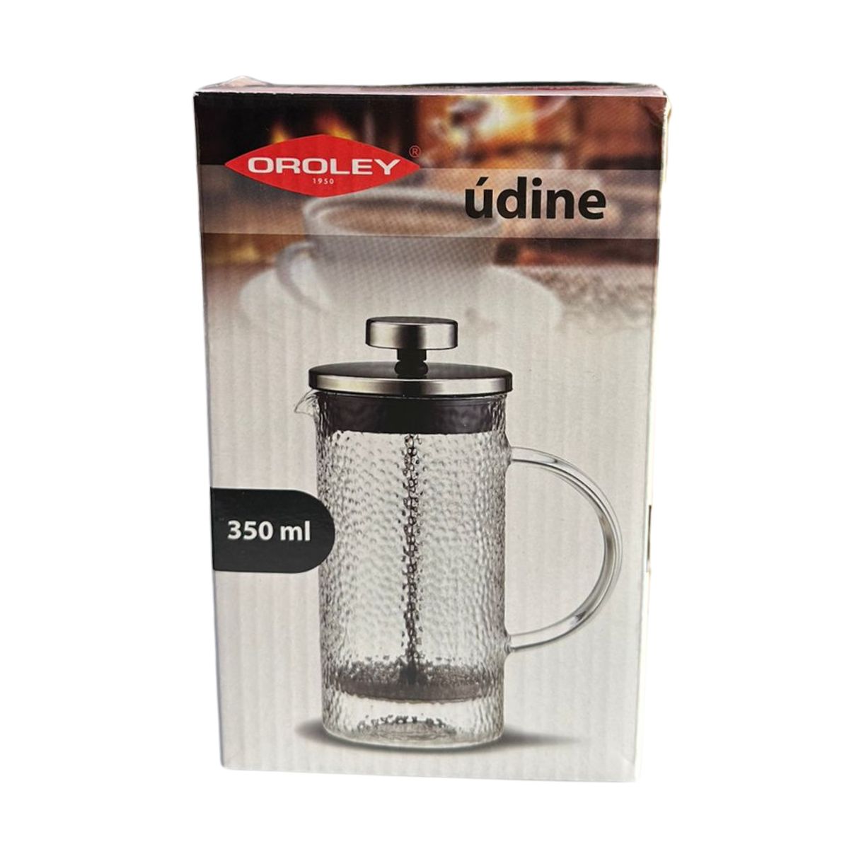 OROLEY - Cafetera Embolo 350 ml Udine Vidrio 3 Tazas Oroley OROLEY