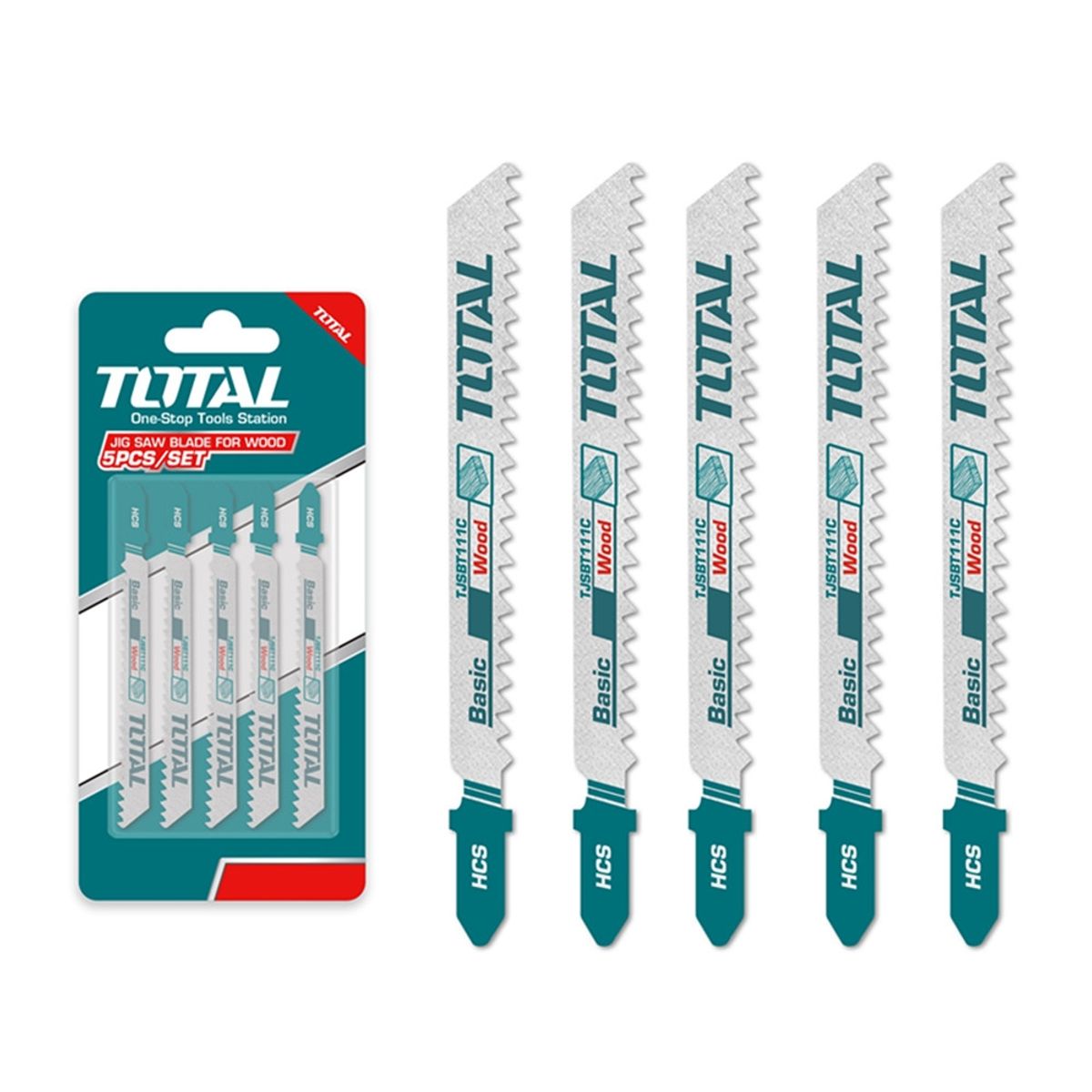 TOTAL TOOLS - Set Jgo De Hojas Para Sierra Caladora P Madera 5 Pcs Total