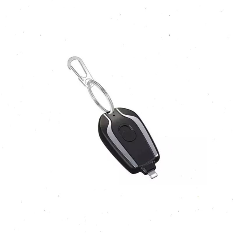 GENERICO - Llavero Portátil Mini Power Bank De 1500 Mah Iphone Color Negro