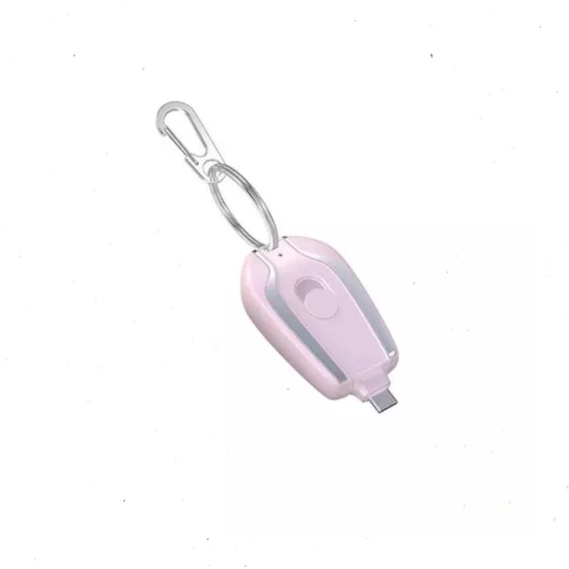 GENERICO - Llavero Portátil Mini Power Bank De 1500 Mah Iphone, Color Rosa