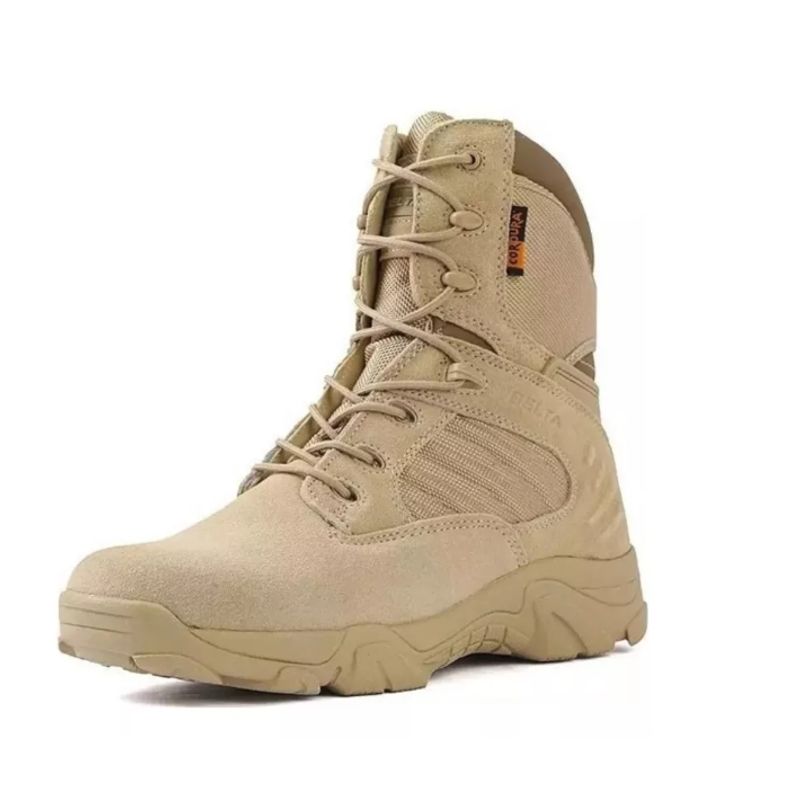 DELTA - Botas Tacticas Militares Delta Caña Alta ocre