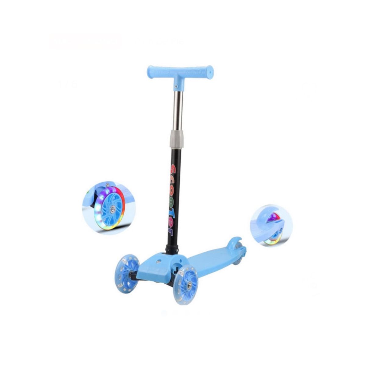 GENERICO - Scooter Monopatin Plegable Luz Led