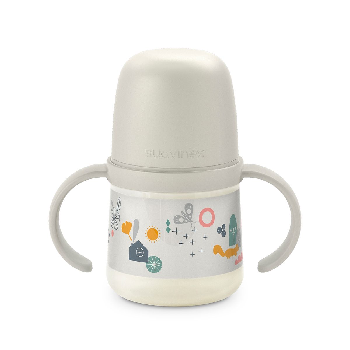 SUAVINEX - MAMADERA ASAS 150 ML SILICONA +6 MESES A WALK GREY