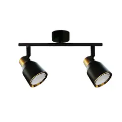 HB LEDS - Foco LED Sobrepuesto Decorativo Doble GU-10 Negro-Dorado Híades