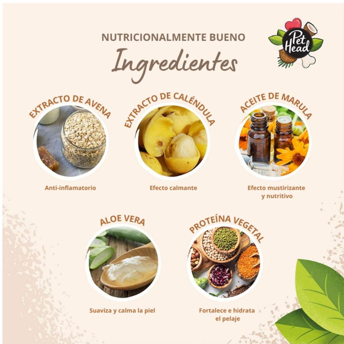 PET HEAD - Shampoo de coco para pieles sensibles Pet Head 475 ml