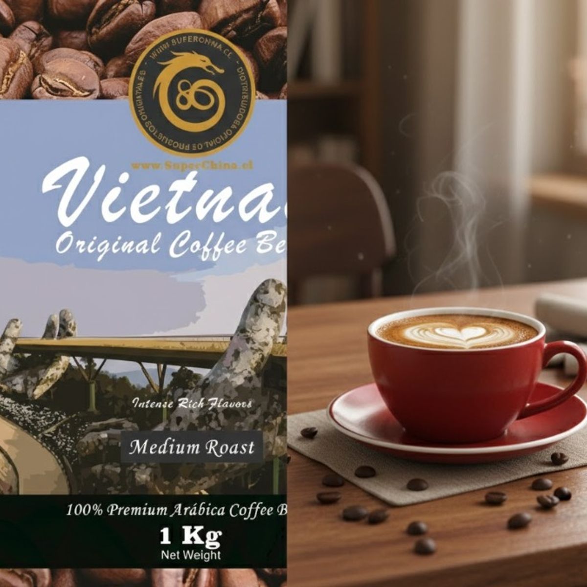 GENERICO - CAFE GRANO ARABICA TOSTADO MEDIO 1KG SUPERCHINA