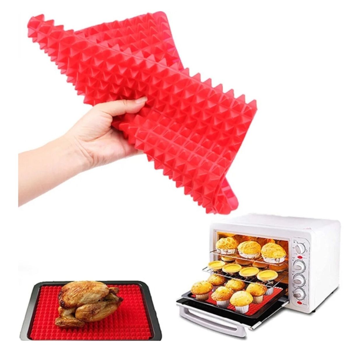 GENERICO - Lamina Silicona para Horno Antihaderente Tapete Microonda Drenaje
