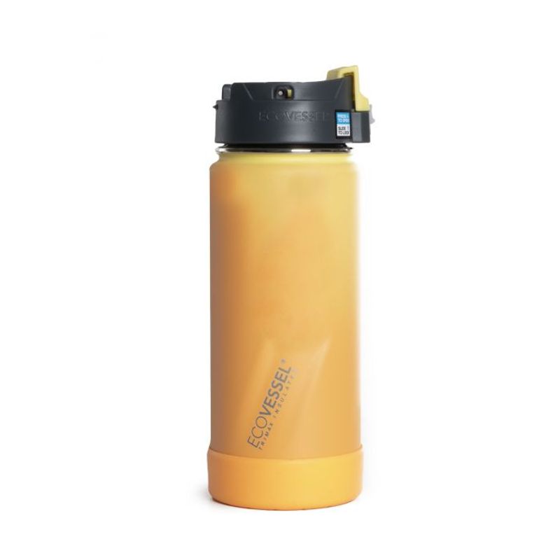 ECOVESSEL - Botella inox de viaje 473 ml The perk amarillo