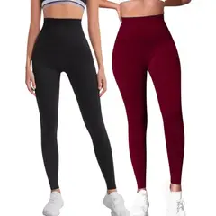 LOOK SHOP - Pack 2 Calzas Polar Sin Costura Mujer. Tiro Extra Largo, colores 330