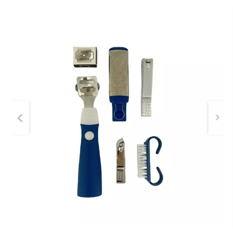 GENERICO - Set 6 Manicure Lima Cepillo Corta Uñas Para Pedicura Color azul