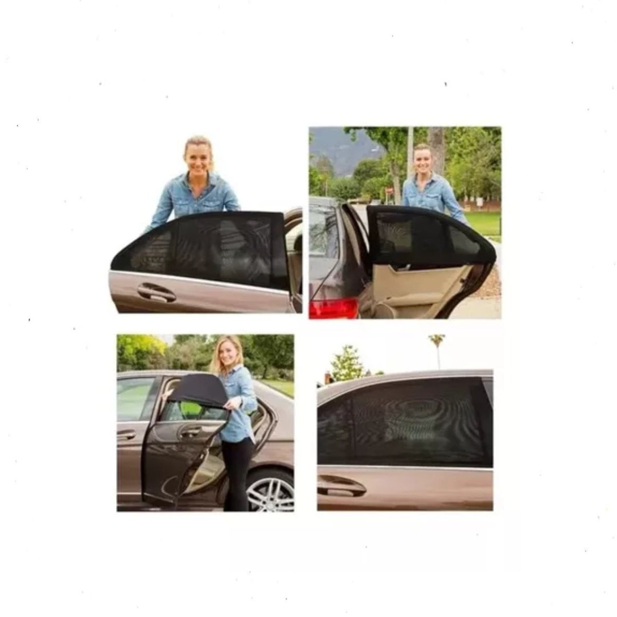 GENERICO - Pack X2 Malla Protector Sol Mosquito Para Ventana Auto