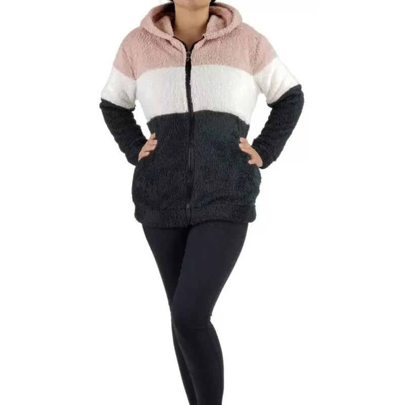 MPROPIA - Chaqueta Valley Sherpa Mujer Con Gorro Chaquetón Corderito Peludo 035