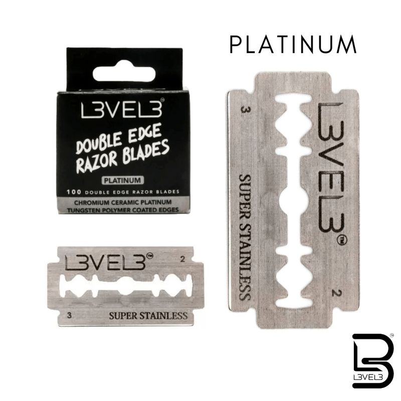 GENERICO - Hojas De Afeitar Level3 Doble Filos Platinum 100 Unidades