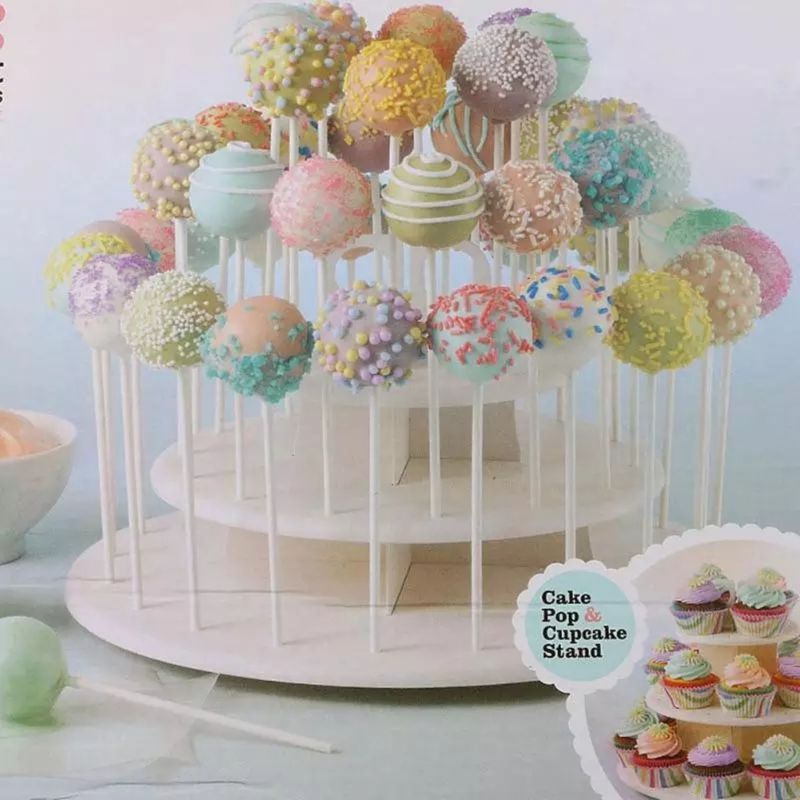 GENERICO - Stand Porta Cake Pop & Porta Cupcake 2 En 1 - Blanco