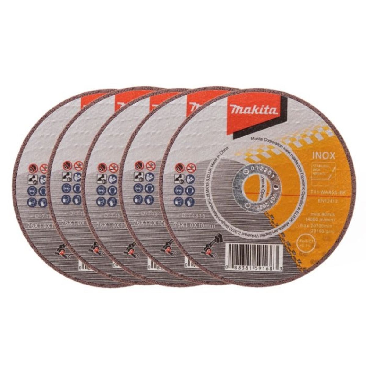 MAKITA - Discos 5unid Corte Fino Makita Dmc300 75x10mm D-74815