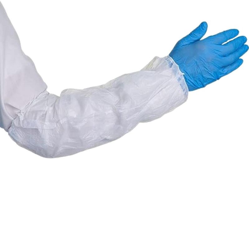GENERICO - Manguilla desechable de plástico - 100 unidades - Blanco
