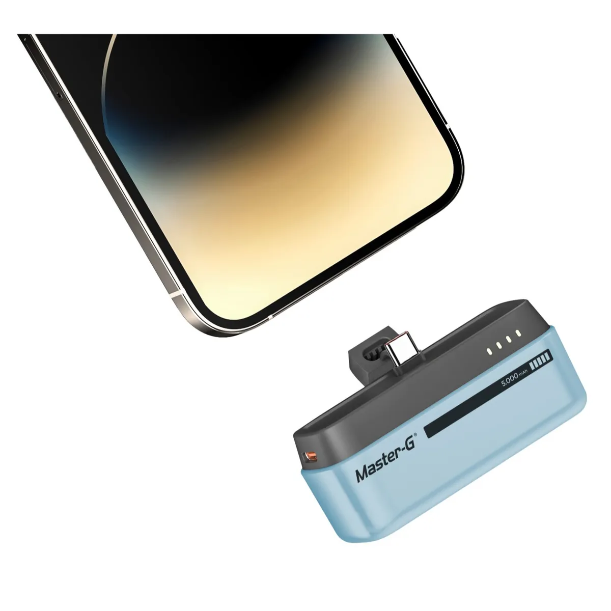 MASTER G - Cargador Portátil Power Bank 5.000 mAh Tipo C Celeste