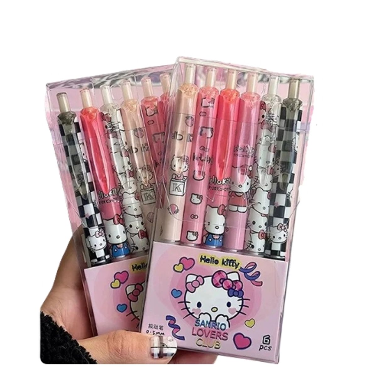 GENERICO - Lápiz Pasta Bolígrafo Hello kitty Pack x 6 Tinta Negra