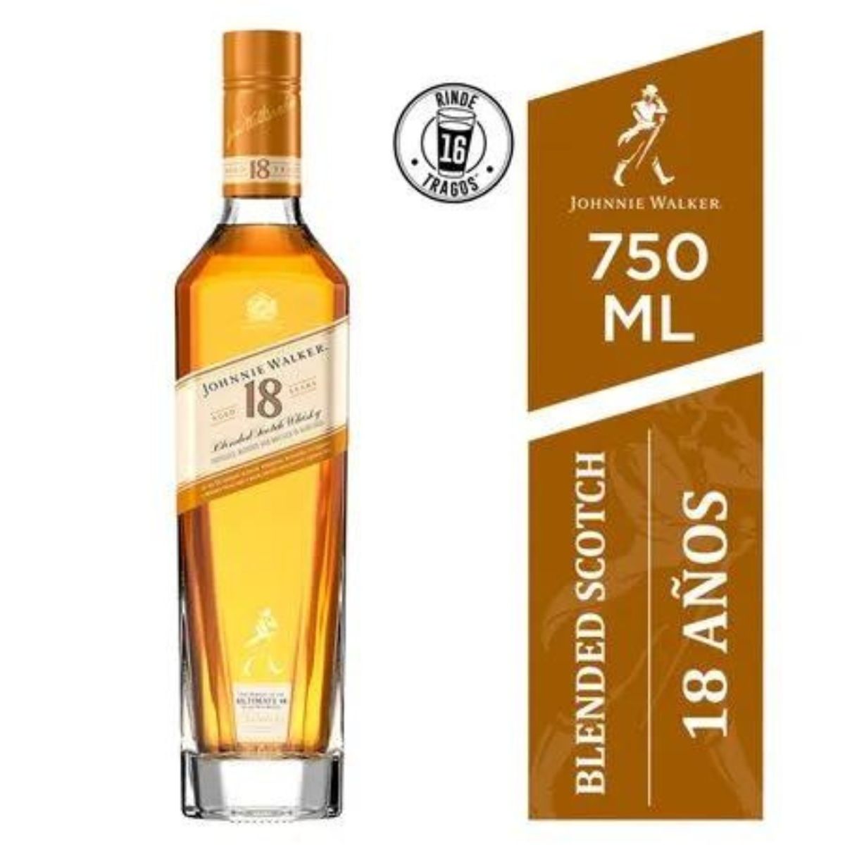 JOHNNIE WALKER - Whisky Johnnie Walker 18 Años 40° 750cc