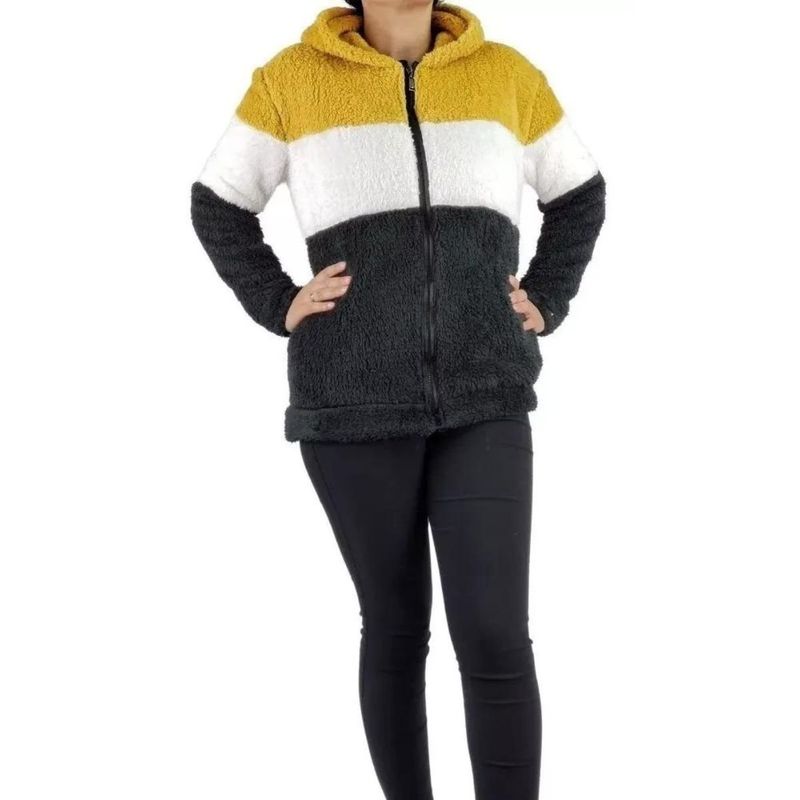 MPROPIA - Chaqueta Valley Sherpa Mujer Con Gorro Chaquetón Corderito Peludo 035