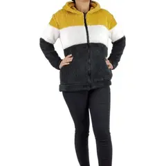 LOOK SHOP - Chaqueta Valley Sherpa Mujer Con Gorro Chaquetón Corderito Peludo 035