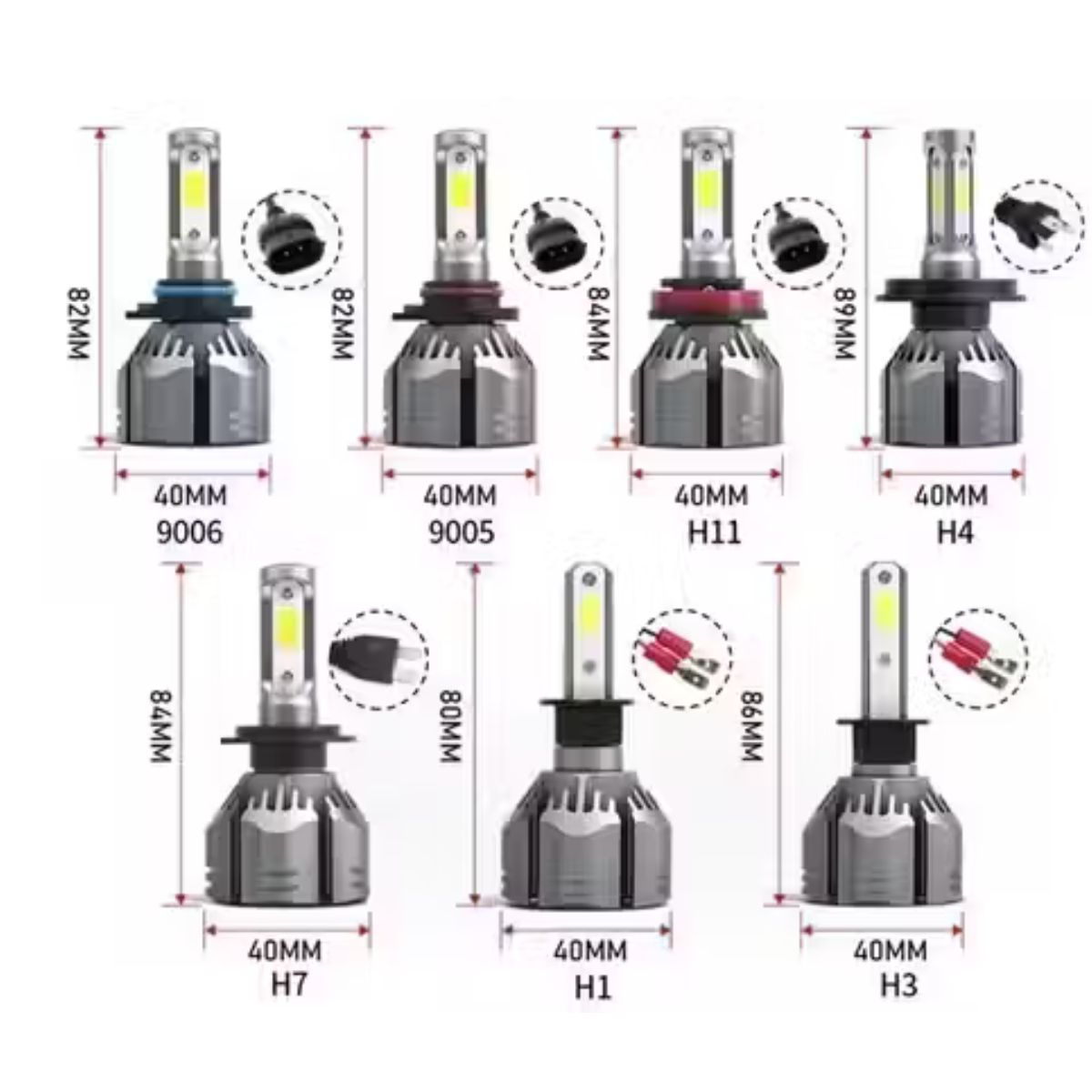 GENERICO - Kit de Bombillos turbos LED H4