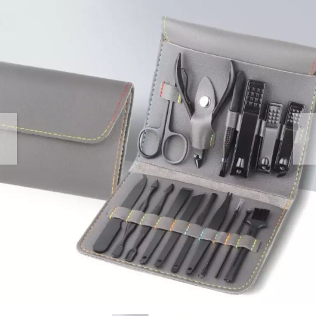 GENERICO - Set De Corta Uñas 16 Piezas - Cuidado Personal Manicure Gris