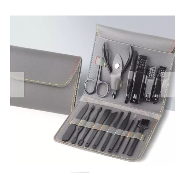 GENERICO - Set De Corta Uñas 16 Piezas - Cuidado Personal Manicure Gris