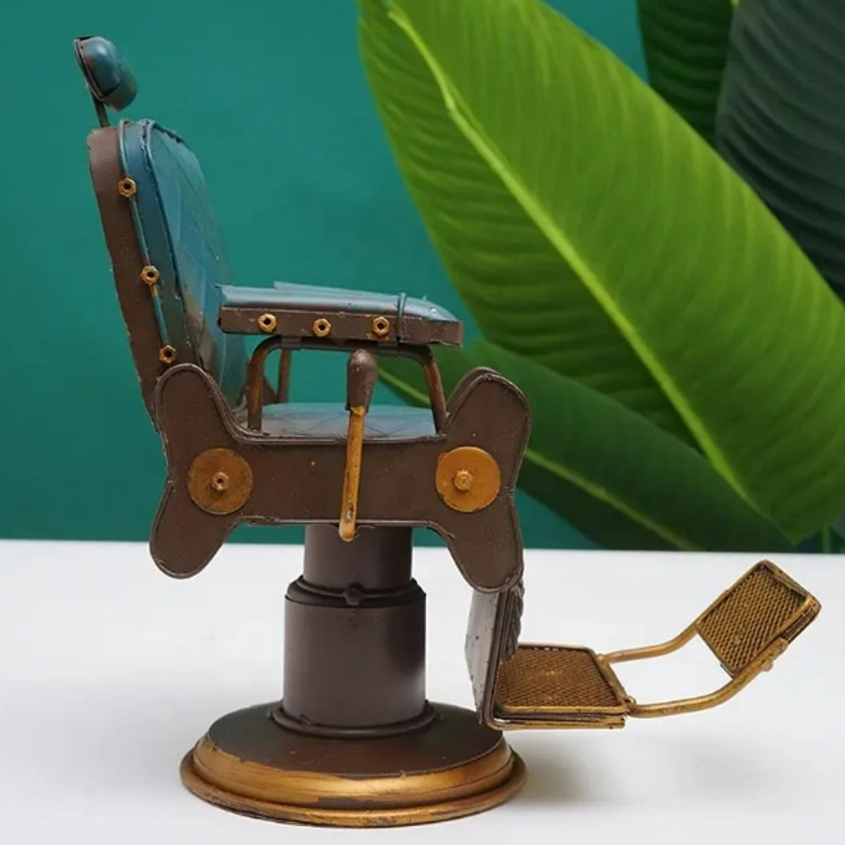 GENERICO - Silla Barbero Americano Retro Vintage Artesanía De Metal