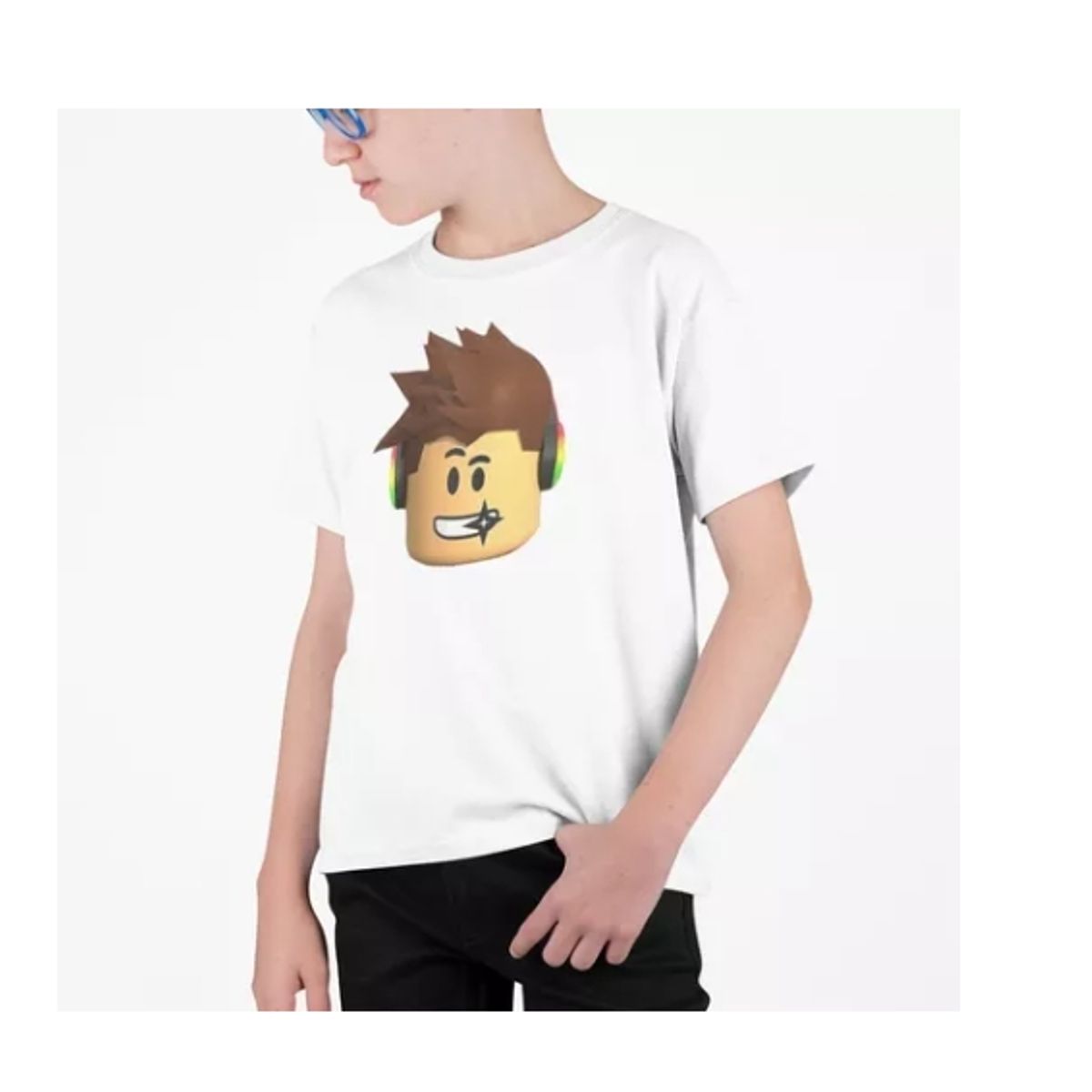GENERICO - Polera Roblox Rostro Videojuegos Niños Estampadas Algodon